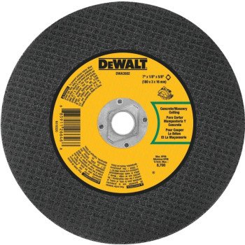 DEWALT DWA3502 Cutting Wheel, 7 in Dia, 1/8 in Thick, 5/8 in Arbor, Aluminum Oxide Abrasive