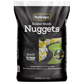 NuScape LNS8BK Mulch Nugget, Rubber, Black, 0.8 cu-ft