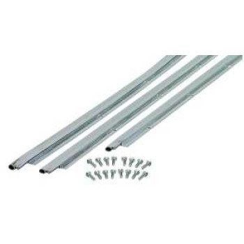 M-D 01073 Jamb Weatherstrip, 7/8 in W, 3/16 in Thick, 84 in L, Aluminum/Vinyl, Silver