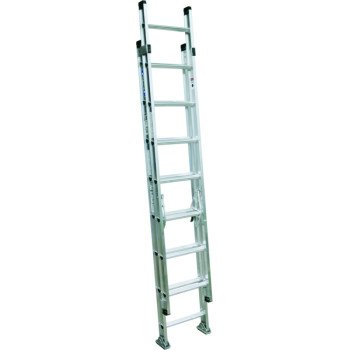 Werner D1516-2 Extension Ladder, 16 ft H Reach, 300 lb, Aluminum