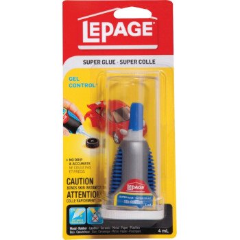 LePage 1668008 Super Glue, Gel, Clear, 4 mL Carded Bottle