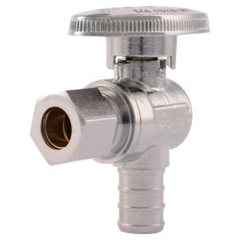SharkBite 23058LF Angle Stop Valve, 1/2 x 3/8 in Connection, Compression, 80 to 160 psi Pressure, Brass Body