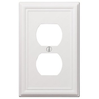 Amerelle 149DW Receptacle Wallplate, 5 in L, 2-7/8 in W, 1 -Gang, Steel, White, Screw Mounting