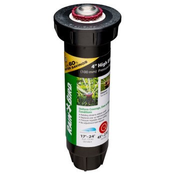 Rain Bird 22SA 22SAPROPR Mini Pop-Up Rotor Sprinkler, 1/2 in Connection, FNPT, 4 in H Pop-Up, 17 to 24 ft, Plastic