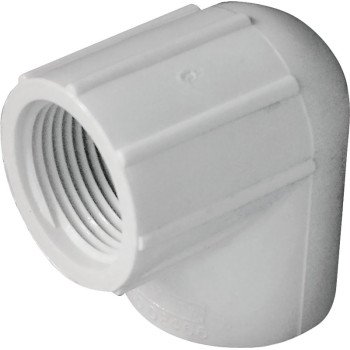 IPEX 435507 Pipe Elbow, 3/4 in, Socket x FPT, 90 deg Angle, PVC, White, SCH 40 Schedule, 150 psi Pressure