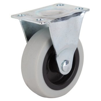 ProSource JC-N02-G Rigid Caster, 3 in Dia Wheel, 24 mm W Wheel, Thermoplastic Rubber Wheel, Gray, 130 lb