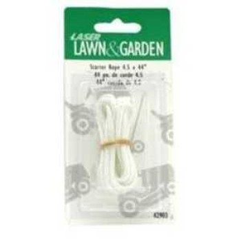 Laser 42905 Starter Cord, 13/64 in Dia, 44 in L, Nylon, White