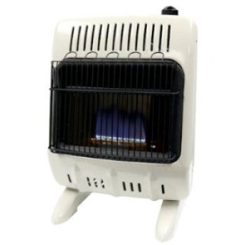 Mr. Heater MHVFDF10BF Vent-Free Blue Flame Heater, 200 sq-ft Heating Area, 20 lb Fuel Tank, 10,000 Btu, White