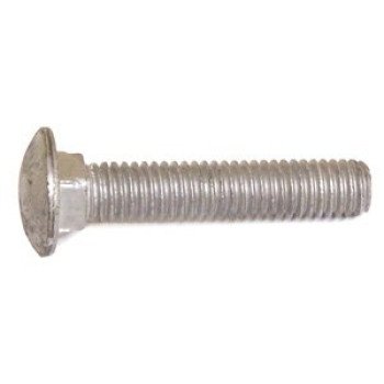 Reliable CBHDG5161CT Carriage Bolt, 5/16-18 Thread, Coarse Thread, 1 in OAL, Galvanized Steel, A Grade