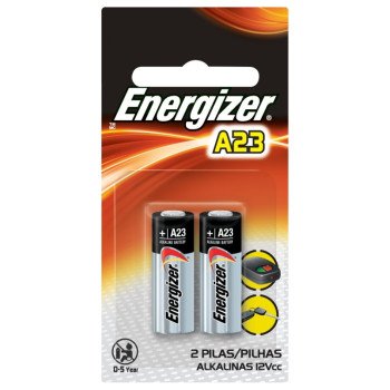 Energizer A23 A23BPZ-2 Battery, 12 V Battery, 55 mAh, Alkaline, Manganese Dioxide