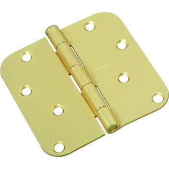 National Hardware N830-226 Door Hinge, Steel, Satin Brass, Non-Rising, Removable Pin, Full-Mortise Mounting, 50 lb