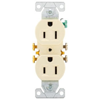 Eaton Wiring Devices 270LA Duplex Receptacle, 2 -Pole, 15 A, 125 V, Push-in, Side Wiring, NEMA: 5-15R