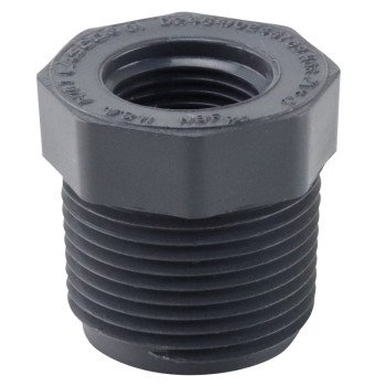 Lasco 839130BC Reducing Bushing, 1 x 1/2 in, MIP x Female, PVC, SCH 80 Schedule