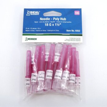 Neogen 9352 Hub Needle, 18 ga, 1-1/2 in L, 25/PK