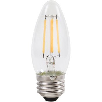 Sylvania 40795 Natural LED Bulb, Decorative, B10 Blunt Tip Lamp, 60 W Equivalent, E26 Lamp Base, Dimmable, Clear