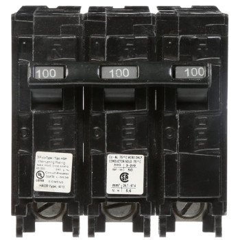 Siemens Q3100 Circuit Breaker, Low Voltage, Mini, Standard, 100 A, 3 -Pole, 240 VAC, Common Trip, Plug Mounting