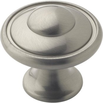 Amerock TEN53002G10 Cabinet Knob, 1-1/16 in Projection, Zinc, Satin Nickel