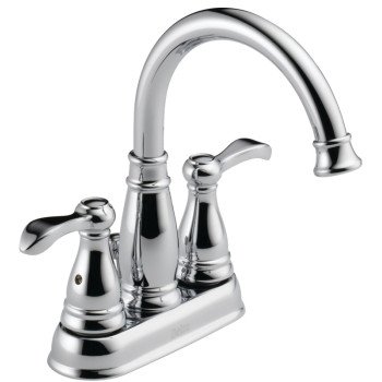 Delta Porter Series 25984LF-ECO Bathroom Faucet, 1.2 gpm, 2-Faucet Handle, Brass, Chrome Plated, Lever Handle