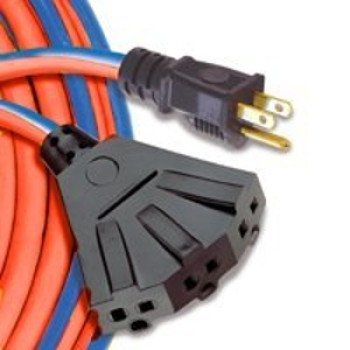 CCI 54564401 Extension Cord, 14 AWG Cable, 30 m L, 125 VAC, Blue/Red