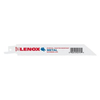 Lenox Long Lasting Reciprocating Saw Blade, 24 TPI, Tuff Teeth, 6 in L 0.035 in Thick, Bi-Metal Body