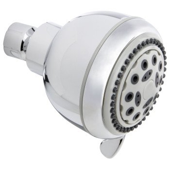 Plumb Pak K701CP Shower Head, Round, 1.8 gpm, 5-Spray Function, Polished Chrome, 3.35 in Dia