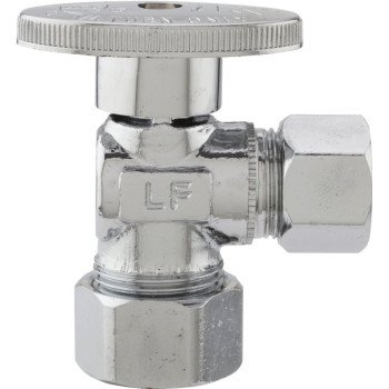 Plumb Pak PP62-1PCLF Shut-Off Valve, 5/8 x 1/2 in Connection, Compression, Brass Body