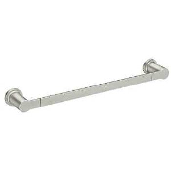 Moen Rinza Y1124BN Towel Bar, 24 in L Rod, Zinc, Brushed Nickel, Wall Mounting