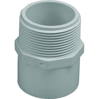 IPEX 435593 Pressure Pipe Adapter, 1-1/2 x 1-1/4 in, Slip x MPT, PVC, White, SCH 40 Schedule, 330 psi Pressure