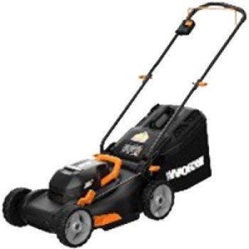 Worx WG743 Lawn Mower, Battery Included, 4 Ah, 20 V, Lithium-Ion, 16 in W Cutting, 1-1/2 to 3-1/2 in H Cutting Increments
