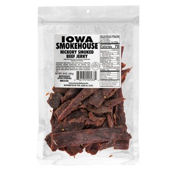 Iowa Smokehouse IS-10JH Beef Jerky, Hickory, 10 oz, Pack