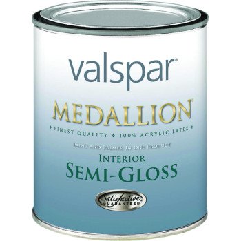 Valspar 24051QT Interior Paint, Semi-Gloss, Clear, 1 qt, Latex Base