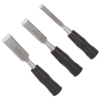 Vulcan JL13210 Chisel Set, 3-Piece, Steel/Wood, Polished, Black