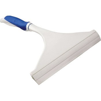 Simple Spaces YB88143L Window Squeegee, 9-3/8 in Blade, Plastic Blade, Wide Blade, 10-1/4 in OAL, Blue/White