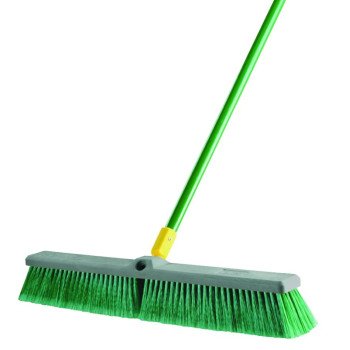 Quickie 00538 Push Broom, 24 in Sweep Face, Polypropylene Bristle, Steel Handle