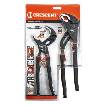 Crescent RT400SGSET2 Tongue and Groove Plier Set, Rubber/Steel, Black-Oxide