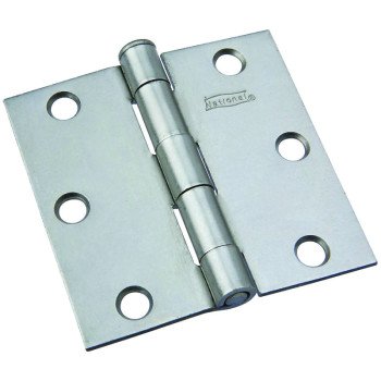 National Hardware N139-808 Broad Hinge, 3 in W Frame Leaf, 0.088 in Thick Frame Leaf, Cold Rolled Steel, Steel, 50 lb