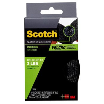 Scotch RF4741 Fastener, 3/4 in W, 5 ft L, Black, 1 lb