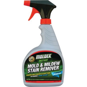 Moldex 7010 Instant Mold and Mildew Stain Remover, 32 oz, Liquid, Mild, Clear