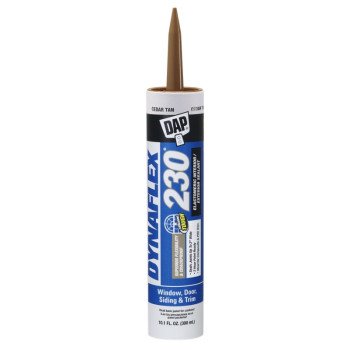 DAP DYNAFLEX 230 Series 18412 Silicone Sealant, Cedar Tan, 1 day Curing, 40 to 100 deg F, 10.1 oz Cartridge