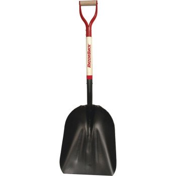 Razor-Back 53121 Scoop Shovel, 14-1/4 in W Blade, 19 in L Blade, Steel Blade, Hardwood Handle, D-Shaped Handle