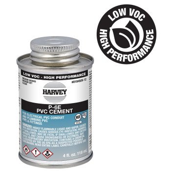 Harvey 18450V-12 Conduit Cement, 4 oz Can, Liquid, Clear