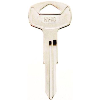 Hy-Ko 11010DA23 Automotive Key Blank, Brass, Nickel, For: Nissan Vehicle Locks