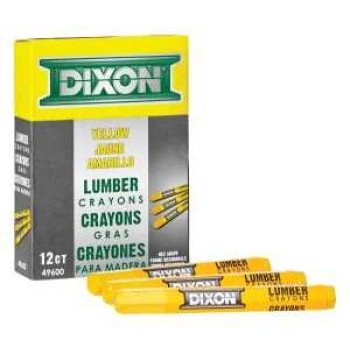 Ticonderoga 49600 Lumber Crayon, Yellow, 1/2 in Dia, 4-1/2 in L