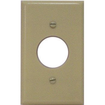 Leviton 86004 Single Receptacle Wallplate, 4-1/2 in L, 2-3/4 in W, 1 -Gang, Thermoset Plastic, Ivory, Smooth