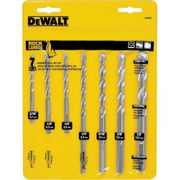 DEWALT DW5207 Hammer Drill Bit Set, Premium, 7-Piece, Carbide, Silver