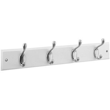 National Hardware DPV8170 Series S813-030 Hook Rail, Wall Mounting, 18 in L x 5/8 in W x 2-3/4 in H Dimensions, White