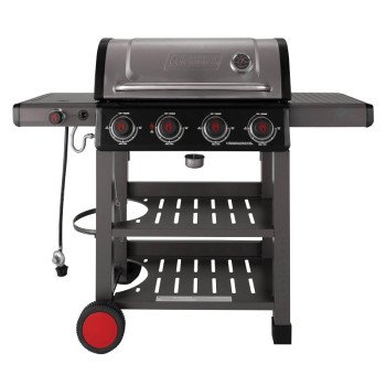 Coleman Cookout CO-400BBQ Barbecue Grill, 36,000 Btu/hr, 4-Burner, 637 sq-in Primary Cooking Surface