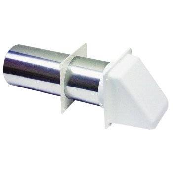 Lambro 224WS Hood Vent, 6.49 in W Hood, 4.81 in H Hood, 4 in Duct, Plastic Hood, White Hood