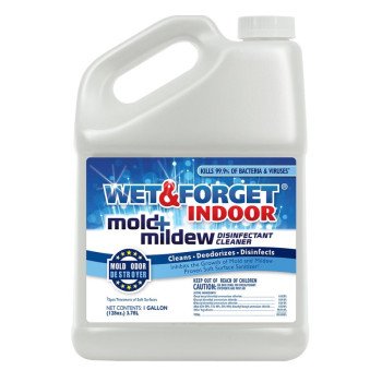 Wet & Forget 802128 Mold and Mildew Disinfectant Cleaner, 128 oz, Liquid, Bland, Clear