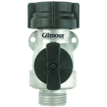 Gilmour Mfg 801074-1001 Single Shut-Off Valve, 3/4 in, Female x Male, 60 psi Pressure, Aluminum Body